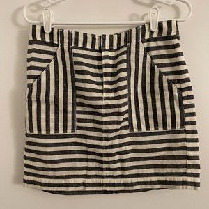 Madewell Broadway & Broome Striped Linen Skirt